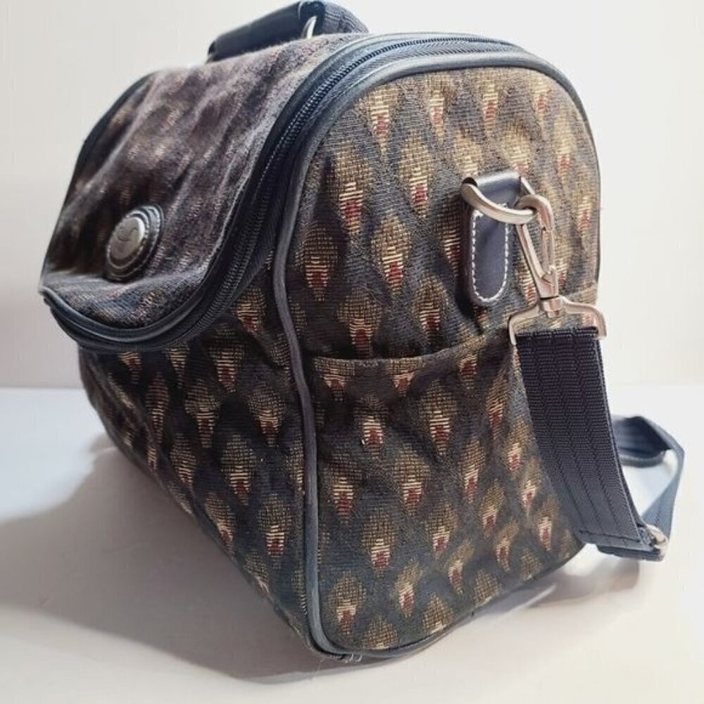 Vintage DVF Diane Von Furstenberg Ikat Fabric Over Night Travel Bag Luggage - Picture 3 of 16